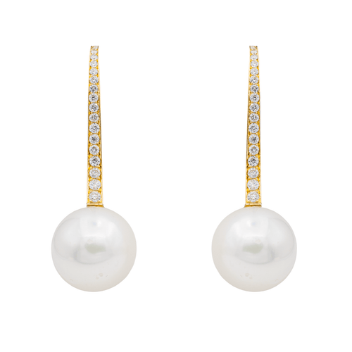 Boucles d'oreilles Boucles d'oreilles Or jaune Perle, Diamant 58 Facettes 3230368CN