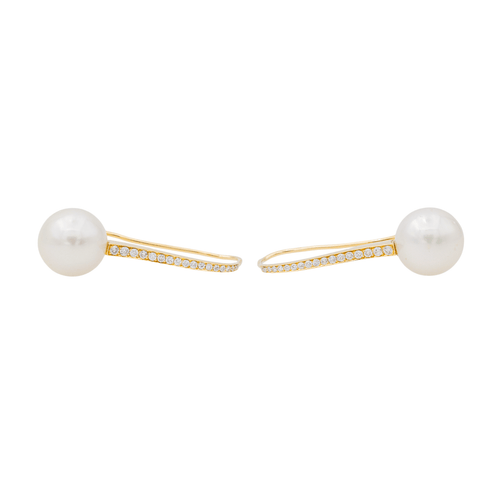 Boucles d'oreilles Boucles d'oreilles Or jaune Perle, Diamant 58 Facettes 3230368CN