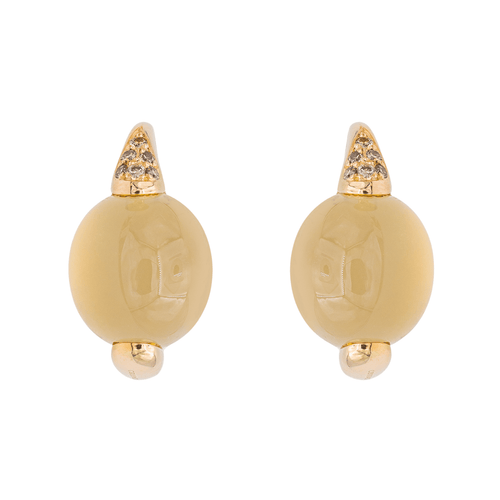 Boucles d'oreilles Pomellato Boucles d'oreilles Luna Or rose Pierre de lune, Diamant 58 Facettes 3230373CN