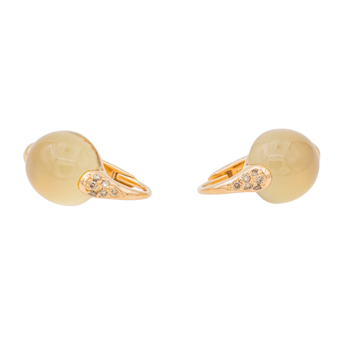 Boucles d'oreilles Pomellato Boucles d'oreilles Luna Or rose Pierre de lune, Diamant 58 Facettes 3230373CN