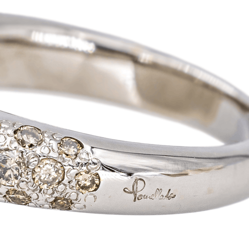 Bague 51 Pomellato Luna - Bague en or blanc avec pierre de lune et diamants bruns 58 Facettes 3230374CN