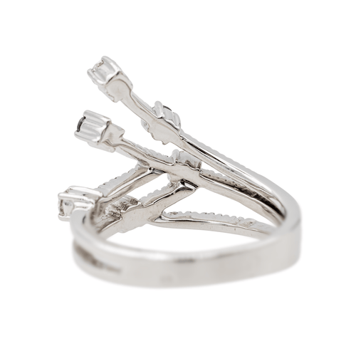 Bague 55 Bague en or blanc 18 carats pavée de saphirs et diamants 58 Facettes 3230381CN
