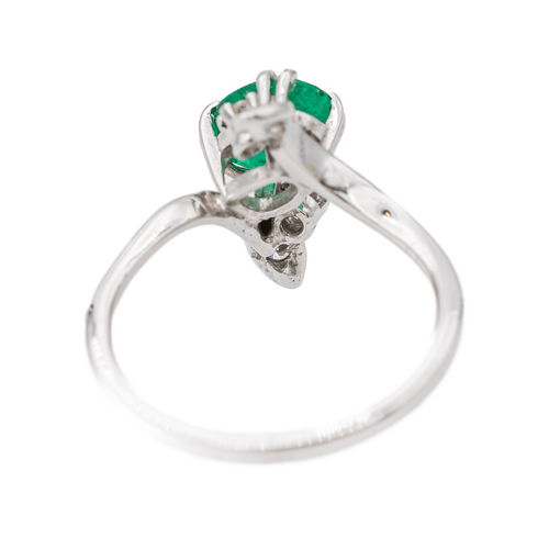 Bague 54 Bague en or blanc 18 carats avec émeraude et diamants 58 Facettes 3233029CN