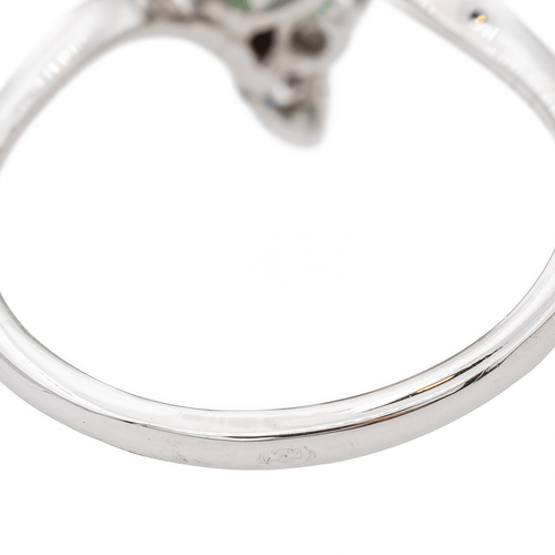 Bague 54 Bague en or blanc 18 carats avec émeraude et diamants 58 Facettes 3233029CN