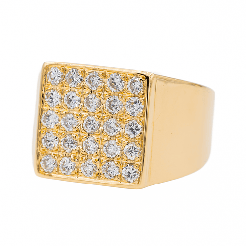 Bague 57.5 Bague Chevalière Or jaune Diamant 58 Facettes 3240176CN
