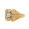 Bague 56 Bague fleur en or jaune et platine sertie de diamants 58 Facettes 3241053CN