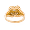 Bague 56 Bague fleur en or jaune et platine sertie de diamants 58 Facettes 3241053CN