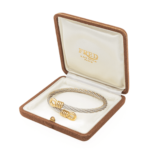 Bracelet Fred Bracelet Jonc Force 10 Acier, Or jaune 58 Facettes 3241064CN