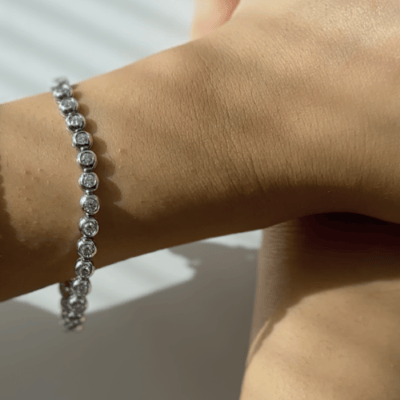 Bracelet Bracelet tennis - Bracelet en or blanc 18 ct et diamants 58 Facettes 32422