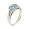 Bague Donna Oro - Bague hexagonale en or blanc 18 carats avec aigue-marine et diamants 58 Facettes 32455