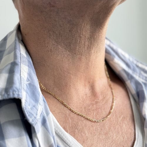 Collier Collier maille Figaro (gourmette 3+1) en or jaune 18 kt 58 Facettes 32486