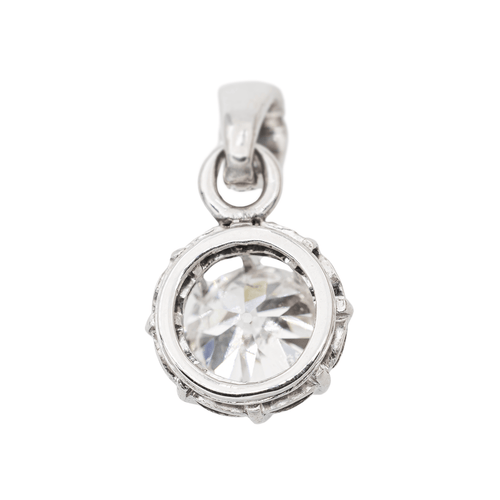 Pendentif Pendentif solitaire en or blanc 18 carats et diamants 58 Facettes 3249820CN