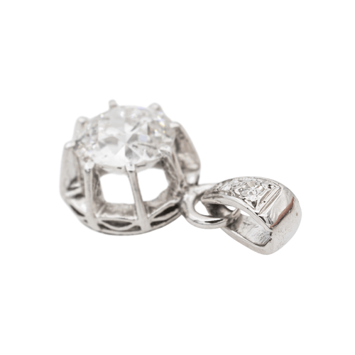 Pendentif Pendentif solitaire en or blanc 18 carats et diamants 58 Facettes 3249820CN