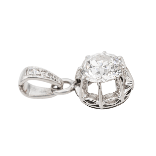 Pendentif Pendentif solitaire en or blanc 18 carats et diamants 58 Facettes 3249820CN