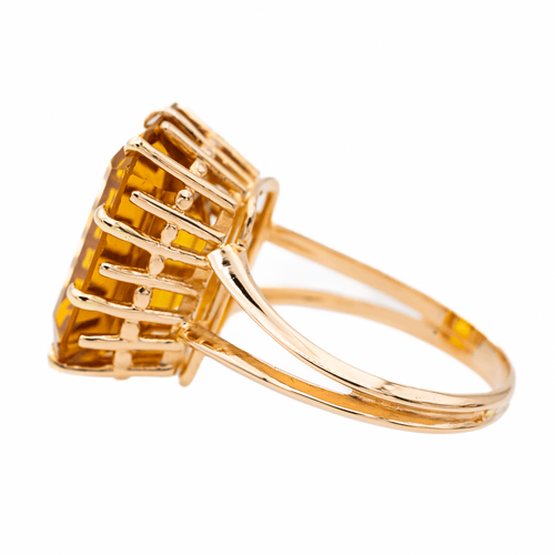Bague 57 Bague en or rose 18 carats sertie d’une citrine 58 Facettes 3257409RV