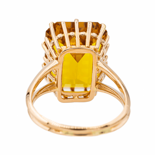 Bague 57 Bague en or rose 18 carats sertie d’une citrine 58 Facettes 3257409RV