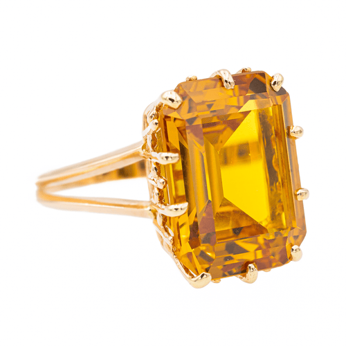Bague 57 Bague en or rose 18 carats sertie d’une citrine 58 Facettes 3257409RV