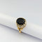 Bague 53 Bague en or jaune 18 carats avec saphir ovale et diamants 58 Facettes 32595