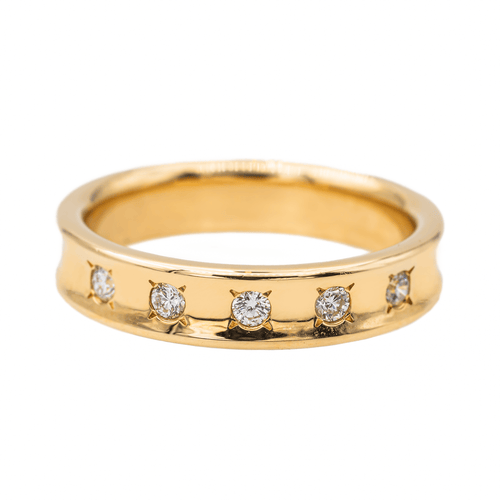 Bague 54 Bague demi-alliance en or jaune 18 carats et diamants 58 Facettes 3261222CN