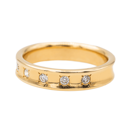 Bague 54 Bague demi-alliance en or jaune 18 carats et diamants 58 Facettes 3261222CN
