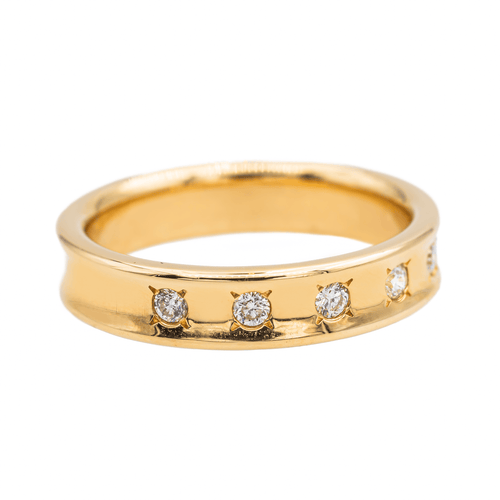 Bague 54 Bague demi-alliance en or jaune 18 carats et diamants 58 Facettes 3261222CN