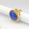 Bague 54 Bague en or jaune 18 carats avec cabochon lapis-lazuli 58 Facettes 32615