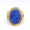 Bague 54 Bague en or jaune 18 carats avec cabochon lapis-lazuli 58 Facettes 32615