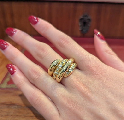 Bague 59 Chaumet Tango - Bague en or jaune 18 carats et diamants 58 Facettes 32617