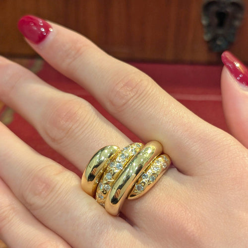 Bague 59 Chaumet Tango - Bague en or jaune 18 carats et diamants 58 Facettes 32617