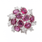 Bague 52 Bague fleur en or blanc 18 carats rubis et diamants 58 Facettes 3263779CN