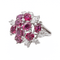 Bague 52 Bague Fleur Or blanc Rubis, Diamant 58 Facettes 3263779CN