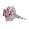 Bague 52 Bague fleur en or blanc 18 carats rubis et diamants 58 Facettes 3263779CN