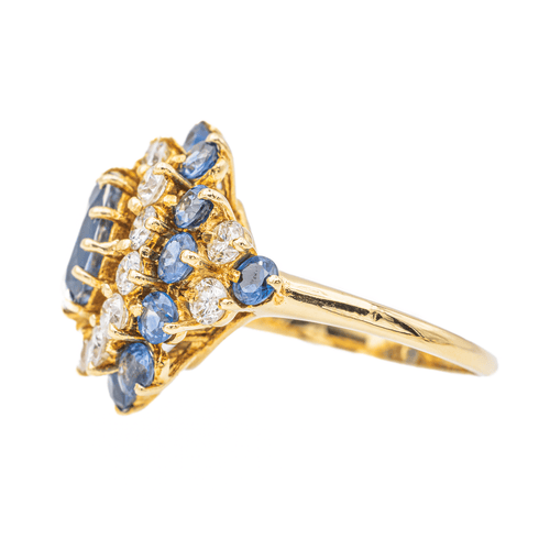 Bague 52 Pompadour - Bague en or jaune avec saphir et diamants 58 Facettes 3263780CN