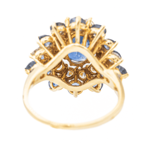 Bague 52 Pompadour - Bague en or jaune avec saphir et diamants 58 Facettes 3263780CN