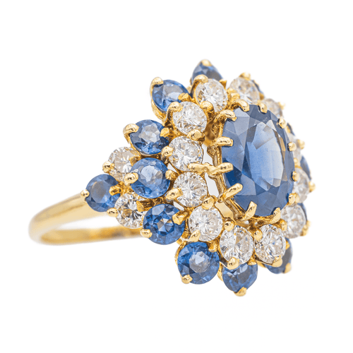 Bague 52 Pompadour - Bague en or jaune avec saphir et diamants 58 Facettes 3263780CN
