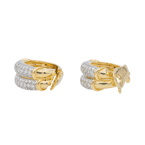 Boucles d'oreilles Piaget Boucles d'oreilles Créoles  Or jaune, Or blanc Diamant 58 Facettes 3263782CN