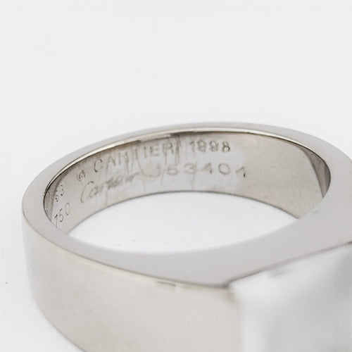 Bague 53 Cartier Tank - Bague en or blanc 18 carats et pierre de lune 58 Facettes 32677