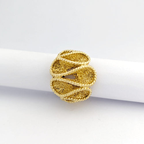 Bague 54 Bague motif corde ondulante en or jaune 18 carats 58 Facettes 32695