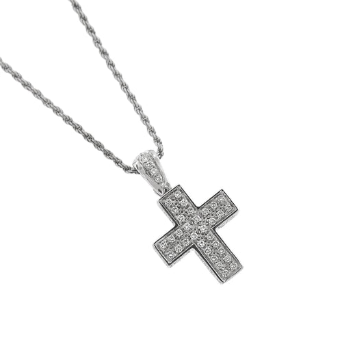 Collier Salvini I Segni - Collier avec pendentif croix en or blanc et diamants 58 Facettes 32812