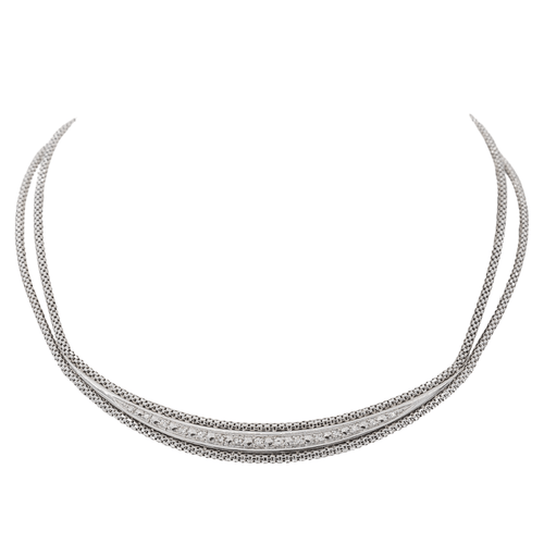 Collier Collier en or blanc 18 carats serti de diamants 58 Facettes 3281526CN