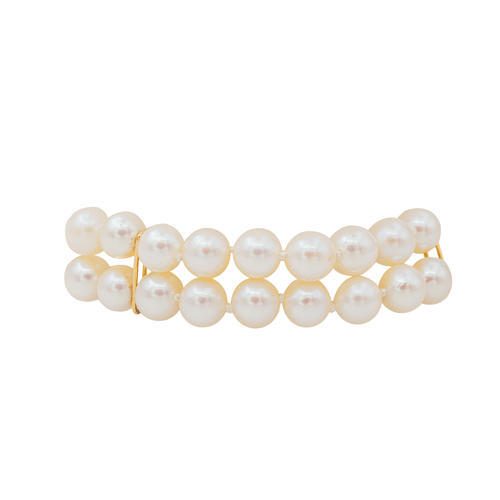 Bracelet Bracelet double rang de perles en or jaune 18 carats 58 Facettes 3282604CN