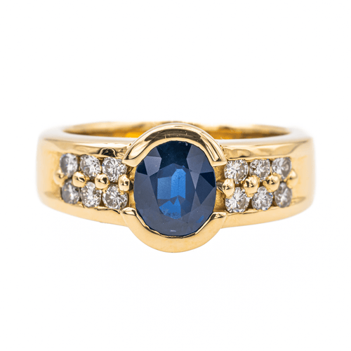 Bague 55 Bague Or jaune Saphir, Diamant 58 Facettes 3282756CN