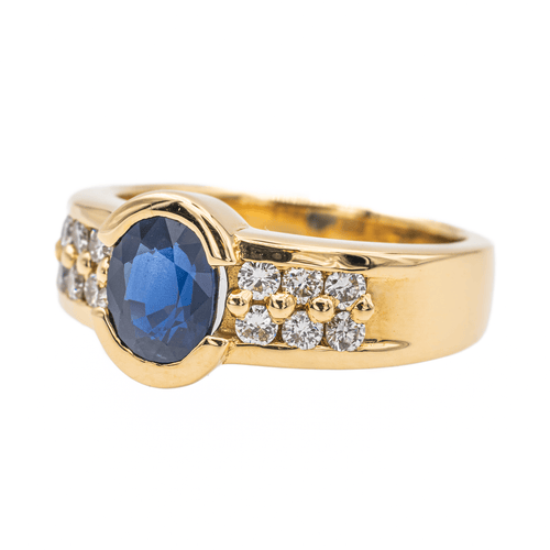 Bague 55 Bague Or jaune Saphir, Diamant 58 Facettes 3282756CN