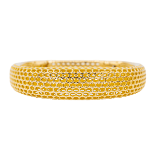 Bracelet Amestoy - Bracelet jonc motif nid d’abeilles en or jaune 18 carats 58 Facettes 3288432CN