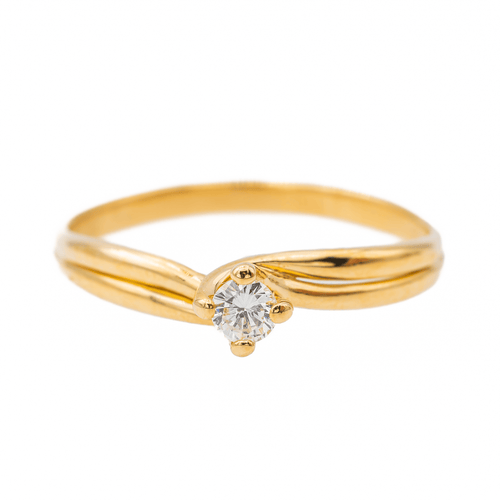 Bague 61 Bague solitaire en or jaune 18 carats avec diamant 58 Facettes 3288731CN