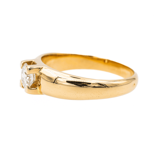 Bague 55 Bague solitaire en or jaune 18 carats et diamant taille brillant 58 Facettes 3288741CN
