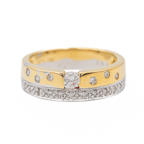 Bague 52 Bague en or jaune et or blanc 18 carats sertie de diamants 58 Facettes 3289870CN