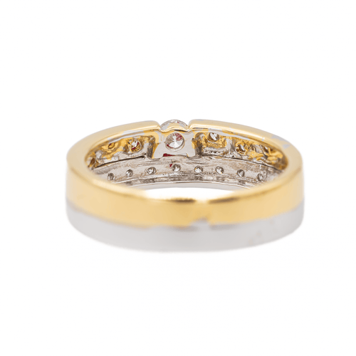 Bague 52 Bague en or jaune et or blanc 18 carats sertie de diamants 58 Facettes 3289870CN
