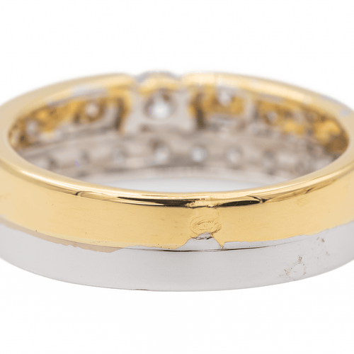 Bague 52 Bague en or jaune et or blanc 18 carats sertie de diamants 58 Facettes 3289870CN