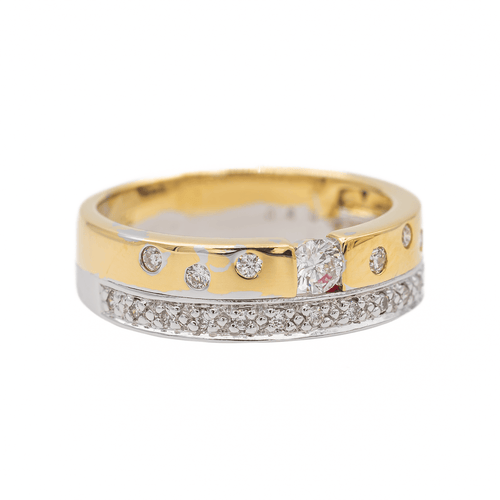 Bague 52 Bague en or jaune et or blanc 18 carats sertie de diamants 58 Facettes 3289870CN